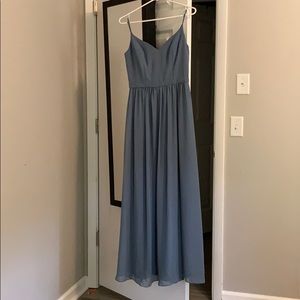 #levkoff size 4 slate blue floor length dress